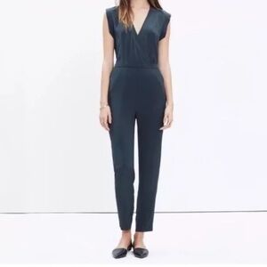 Madewell 100% silk Yates jumpsuit charcoal grey women’s 0 (XS)